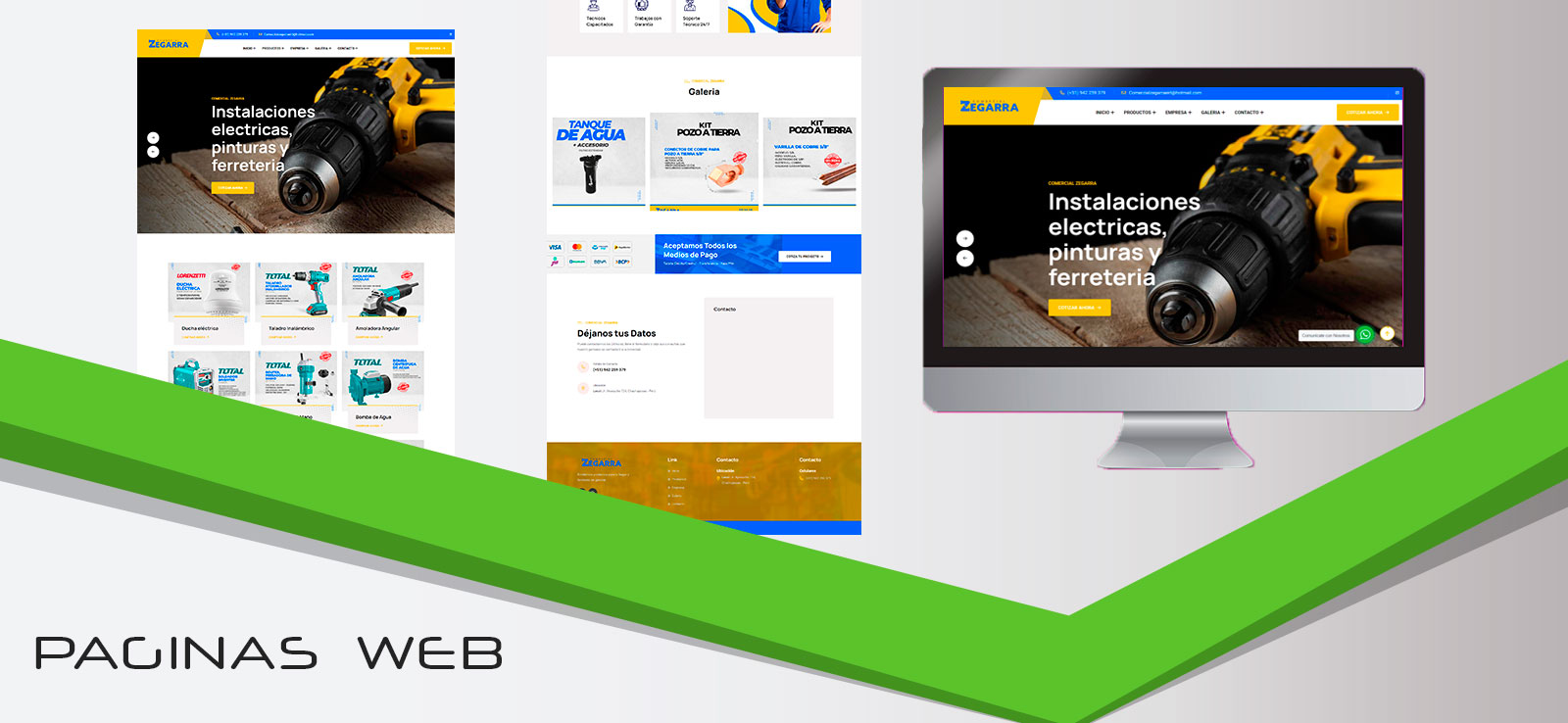 Página web para ferretería Comercial Zegarra en Trujillo con catálogo de productos y contacto por WhatsApp